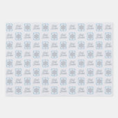 冬の休日の装飾用スノーフレーク ラッピングペーパーシート (正面3)