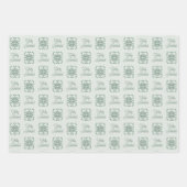 冬の休日の装飾用スノーフレーク ラッピングペーパーシート (正面2)