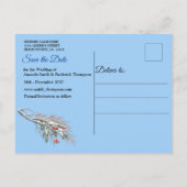 冬の休日の設定の日付の保存 案内ポストカード (裏面)