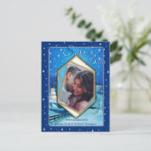 冬の休日の設定の日付の保存 案内ポストカード (スタンド正面)