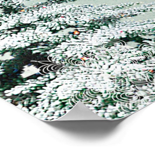 冬の休日の赤ちゃんシャワー歓迎サイン ポスター (角)