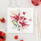 冬の休日の赤ポインセチア水色の花 (インサイチュ)