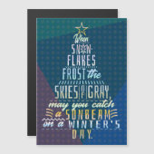 冬の休日クリスマスツリー雪のフレークの詩 (正面/裏面)