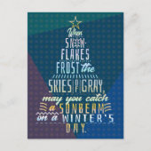 冬の休日クリスマスツリー雪のフレークの詩 シーズンポストカード (正面)