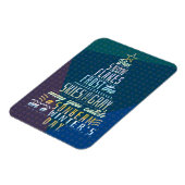 冬の休日クリスマスツリー雪のフレークの詩 マグネット (左側)