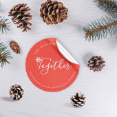 冬の休日クリスマスファミリーアドレスsnowflake ラウンドシール