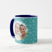 冬の休日スノーフレークのクリスマスフォトマグギフト マグカップ (正面左)