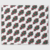 冬の休日パターンギフトラップ ラッピングペーパー (フラット)