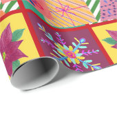 冬の休日パッチワーク写真 ラッピングペーパー (ロールコーナー)