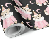 冬の休日ピンクは子供のパターンを支える ラッピングペーパー (ロールコーナー)