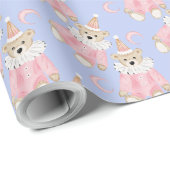 冬の休日ピンクは子供のパターンを支える ラッピングペーパー (ロールコーナー)