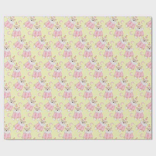 冬の休日ピンクは子供のパターンを支える ラッピングペーパー (フラット)