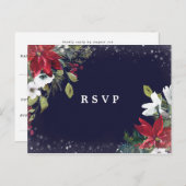 冬の休日フローラ結婚式のsvpポストカード ポストカード (正面/裏面)