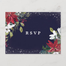 冬の休日フローラ結婚式のsvpポストカード ポストカード