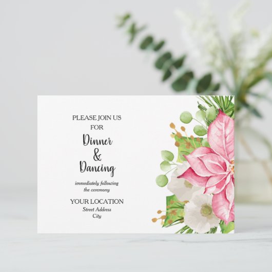 冬の休日結婚の水の色フローラ エンクロージャーカード (スタンド正面)