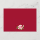 冬の休日結婚の水の色フローラ エンクロージャーカード (裏面)