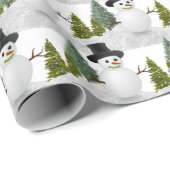 冬の休日/クリスマス雪だるまクラフトまたはギフト ラッピングペーパー (ロールコーナー)