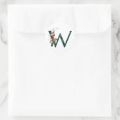 冬の休日MONOGRAM赤ポインセチア果実C ラウンドシール (バッグ)