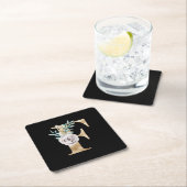 冬の休暇のイニシャル　文字F スクエアペーパーコースター (インサイチュ)