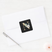 冬の休暇のイニシャル　文字N スクエアシール (封筒)