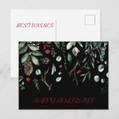 冬の休暇のカード シーズンポストカード (正面/裏面)