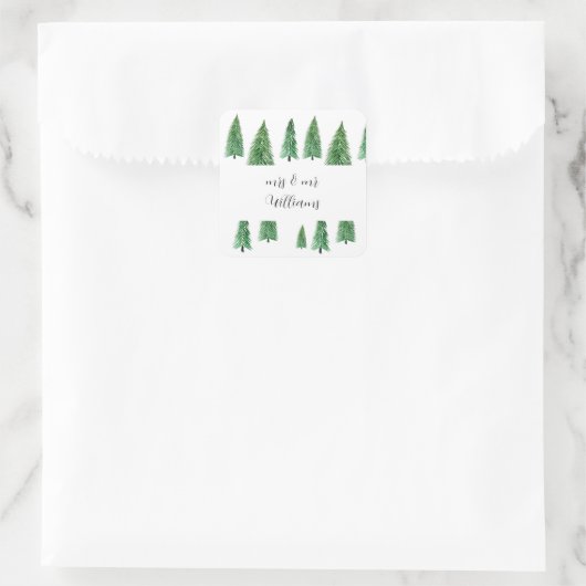 冬の休暇の国の美しさ スクエアシール (バッグ)