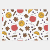冬の休暇は赤ワインとスパイスを混ぜた ラッピングペーパーシート (正面)