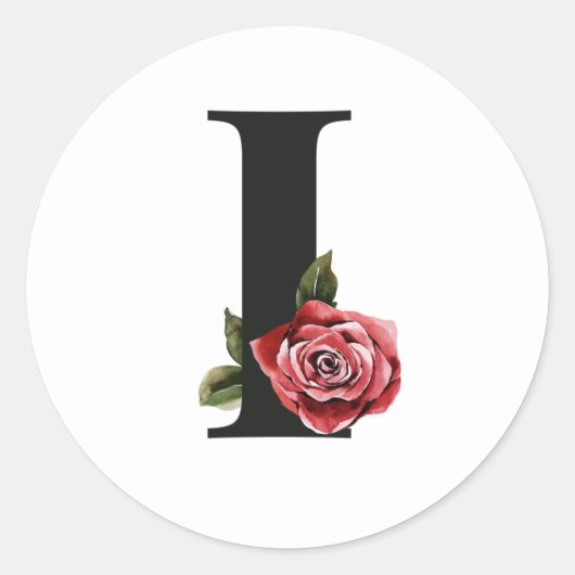 冬の休暇イニシャルステッカー文字I ラウンドシール (正面)