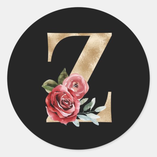 冬の休暇イニシャルステッカー文字Z ラウンドシール (正面)