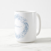 冬の休暇新鮮な霜の降りた植物学の雰囲気。 コーヒーマグカップ (正面右)