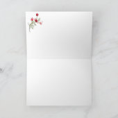 冬の休暇 ホーリー 赤い実の枝 サンキューカード (内部)