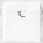 冬の休暇 モノグラム 白い実 ラウンドシール (バッグ)