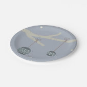冬の休暇　森　木 ペーパープレート (アングル)