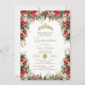 冬の休暇 赤いパスクアの花 クインセアニェラ 招待状 (正面)