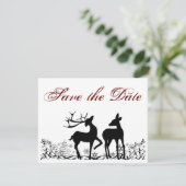 冬の休暇 鹿 セーブ・ザ・デートのお知らせ 招待状 (スタンド正面)