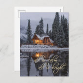 冬の伝統的休日のクリスマスハガキ シーズンポストカード (正面/裏面)