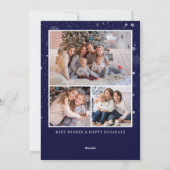 冬の伝統的素朴写真メリークリスマス シーズンカード (裏面)