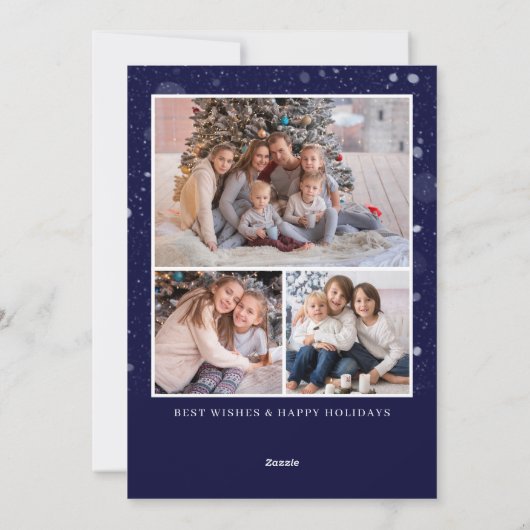 冬の伝統的素朴写真メリークリスマス シーズンカード (裏面)