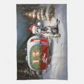 冬の偉大なダーンキャラバンクリスマスアドベンチャー キッチンタオル (縦)