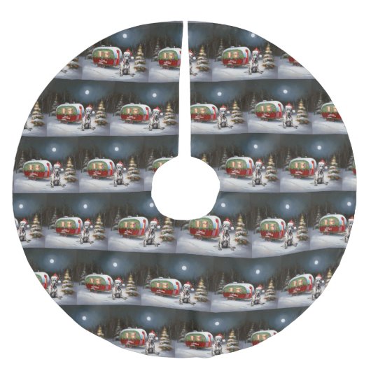 冬の偉大なダーンキャラバンクリスマスアドベンチャー ブラッシュドポリエステルツリースカート (正面)