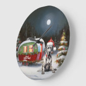 冬の偉大なダーンキャラバンクリスマスアドベンチャー ラージ壁時計 (傾斜)