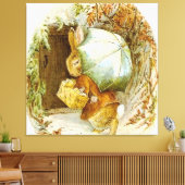 『冬の傘を持つピーター・ラビット』ビートリックスポット キャンバスプリント (インサイチュ (リビング))