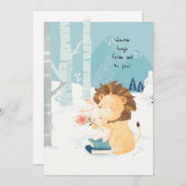 冬の優しい抱擁に愛を サンキューカード (正面/裏面)