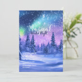 冬の優雅なパーティー招待状 - エレガントな雪のデザイン 招待状 (スタンド正面)