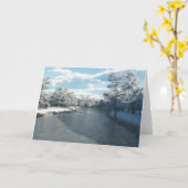 冬の入り江(ブランク) カード (黄色い花)