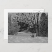 冬の公園ベンチ ポストカード (正面/裏面)