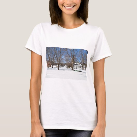 冬の典型的なバーモントの町 Tシャツ (正面)