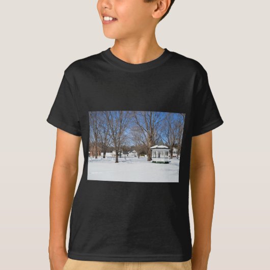 冬の典型的なバーモントの町 Tシャツ (正面)