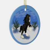 冬の円形のクリスマスのオーナメントのシャイヤー セラミックオーナメント (右)