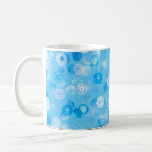 冬の円:抽象芸術水玉模様。 コーヒーマグカップ (左)